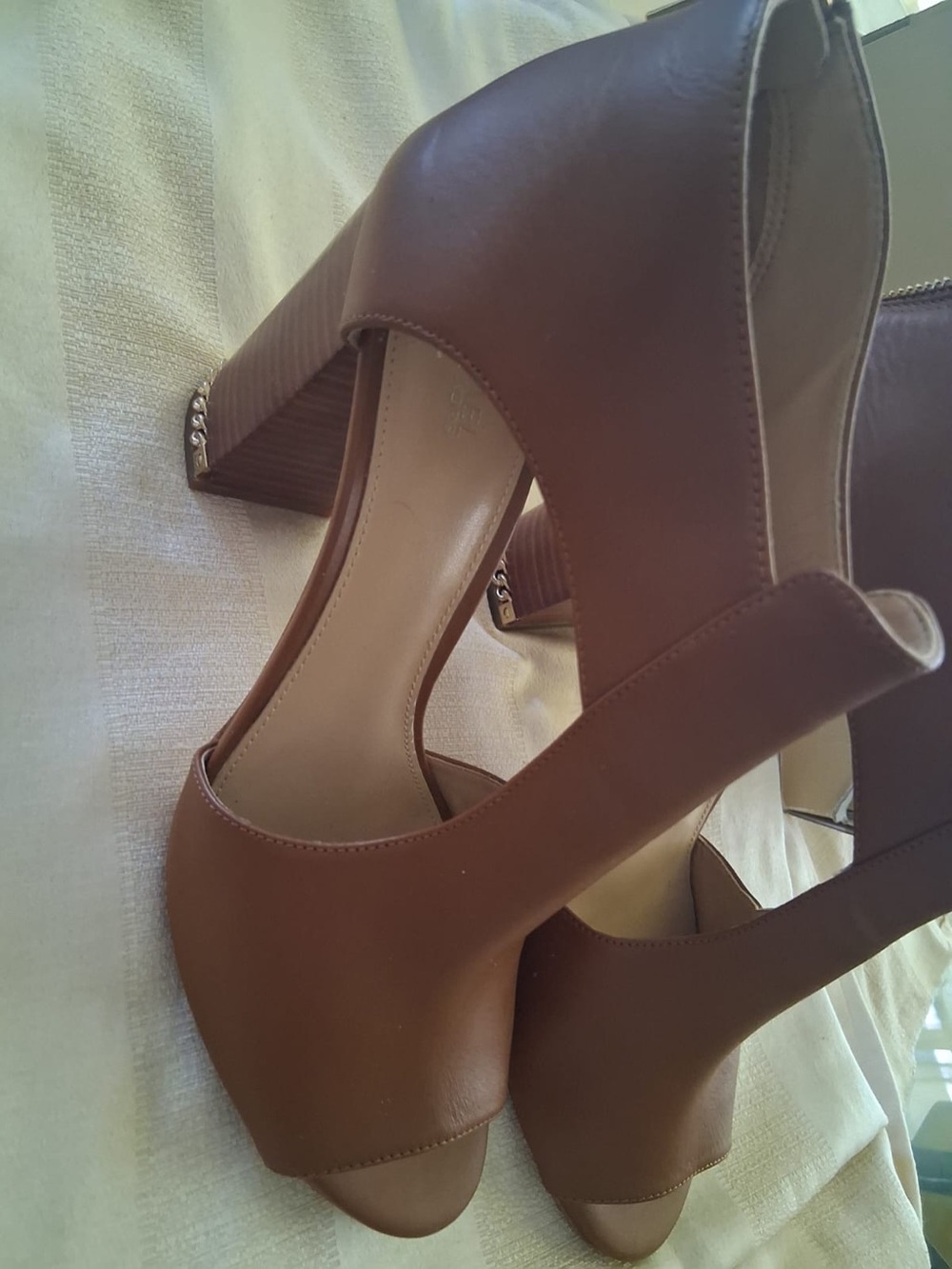 Michael Kors Tan Brown Cutout Open-Toe High Heel Sandals - Picture 2 of 8